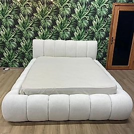 VESPERA - POUFFY BEYAZ  BUKLE BAZALI KARYOLA